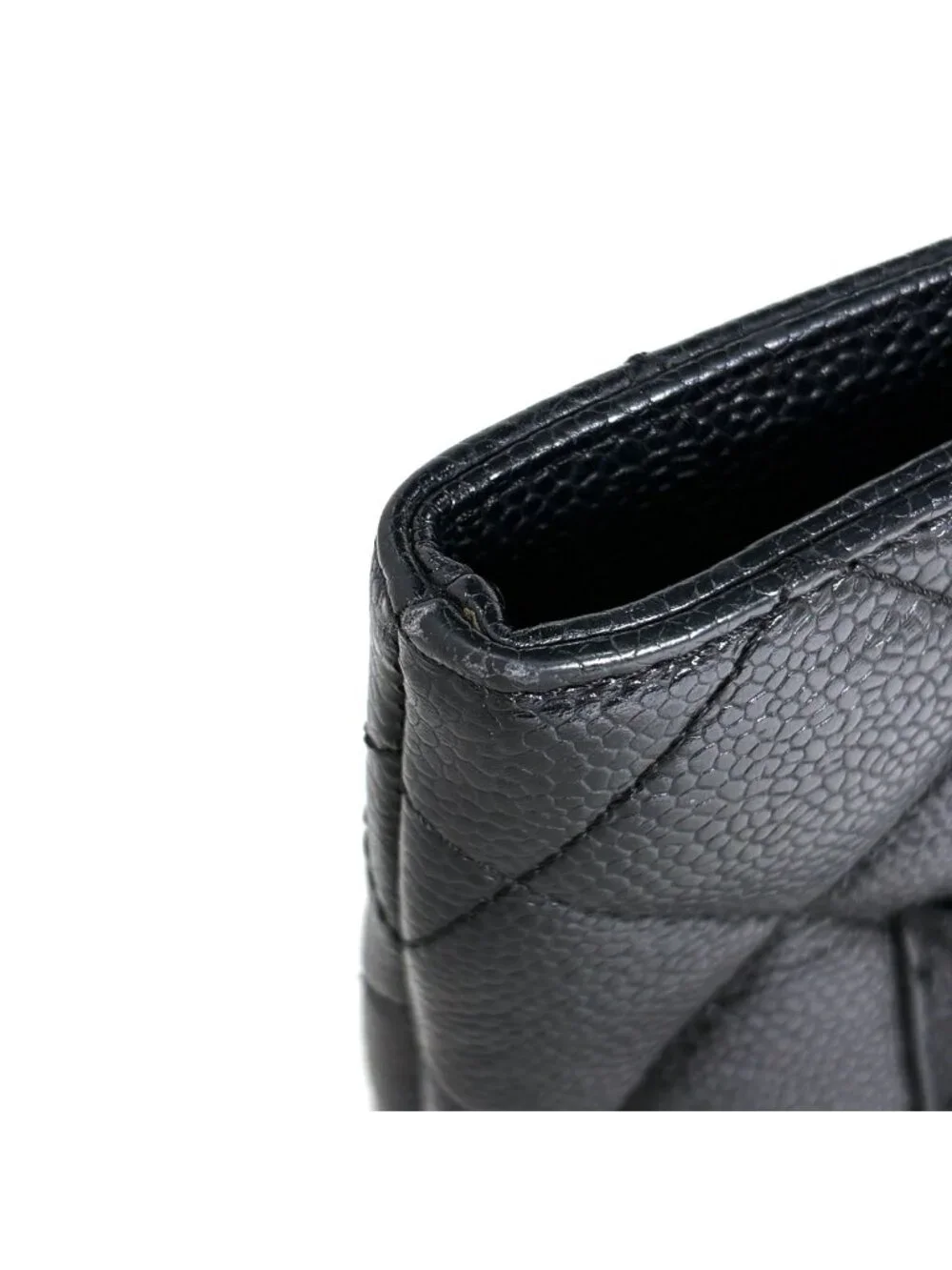 Chanel Reissue Tote CC Logo Quilted Caviar Leather Black